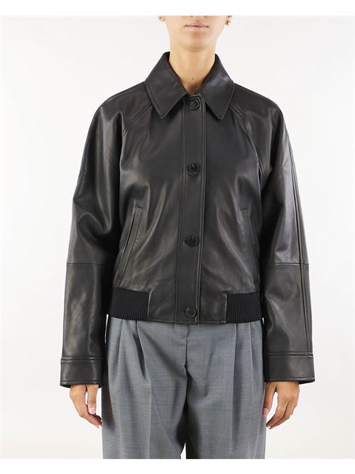 Real leather cropped jacket Max Mara Studio MAX MARA STUDIO | Jacket | MUSCARI3